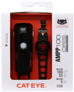 CatEye ORB Headlight/Taillight Set - Rechargeable, Black