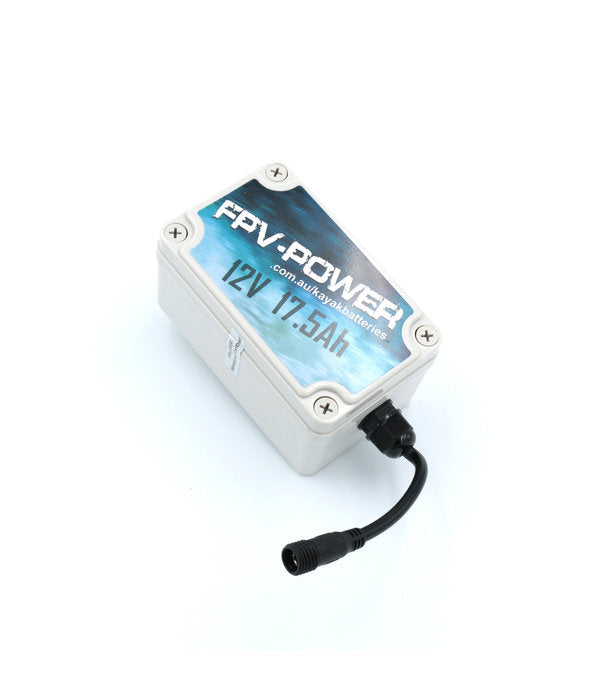 FPV-POWER 17.5AH WATERPROOF IP67 RATED LITHIUM KAYAK BATTERY & CHARGER